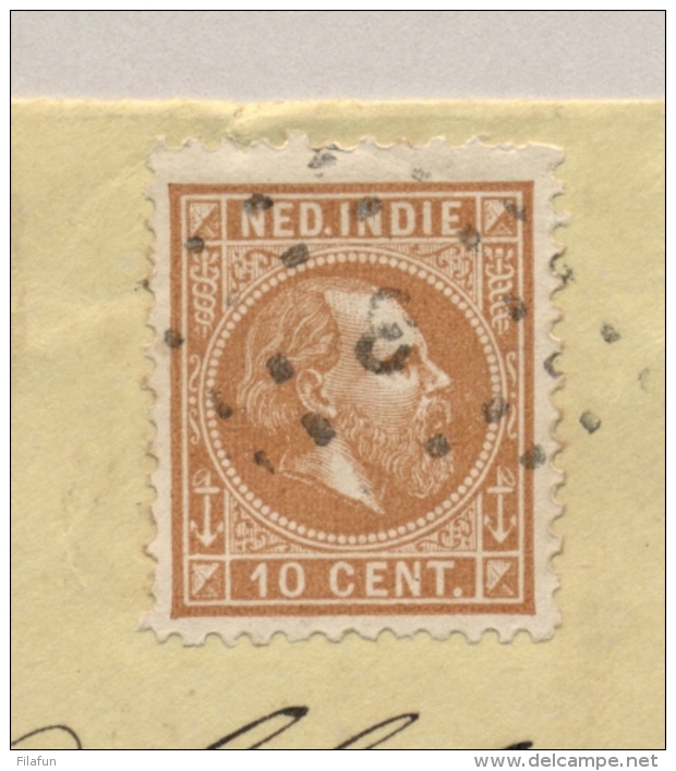 Nederlands Indië - 1883 - 10 Cent Willem III Tanding 11,5x12 Op Cover Van Soerabaja, Retour Met Postale Bemerkingen - Nederlands-Indië