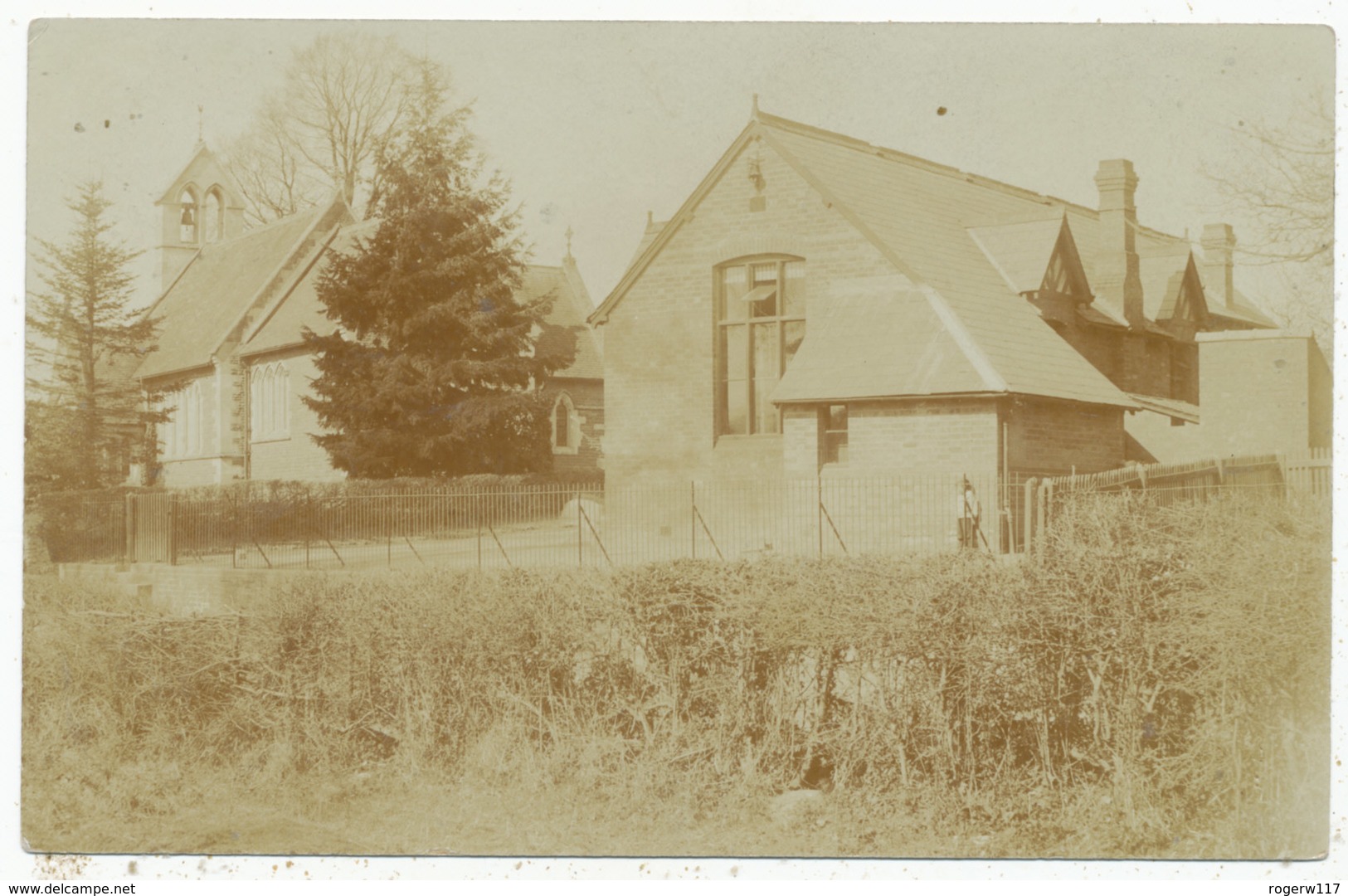 Unidentified Village School And Church - Other & Unclassified