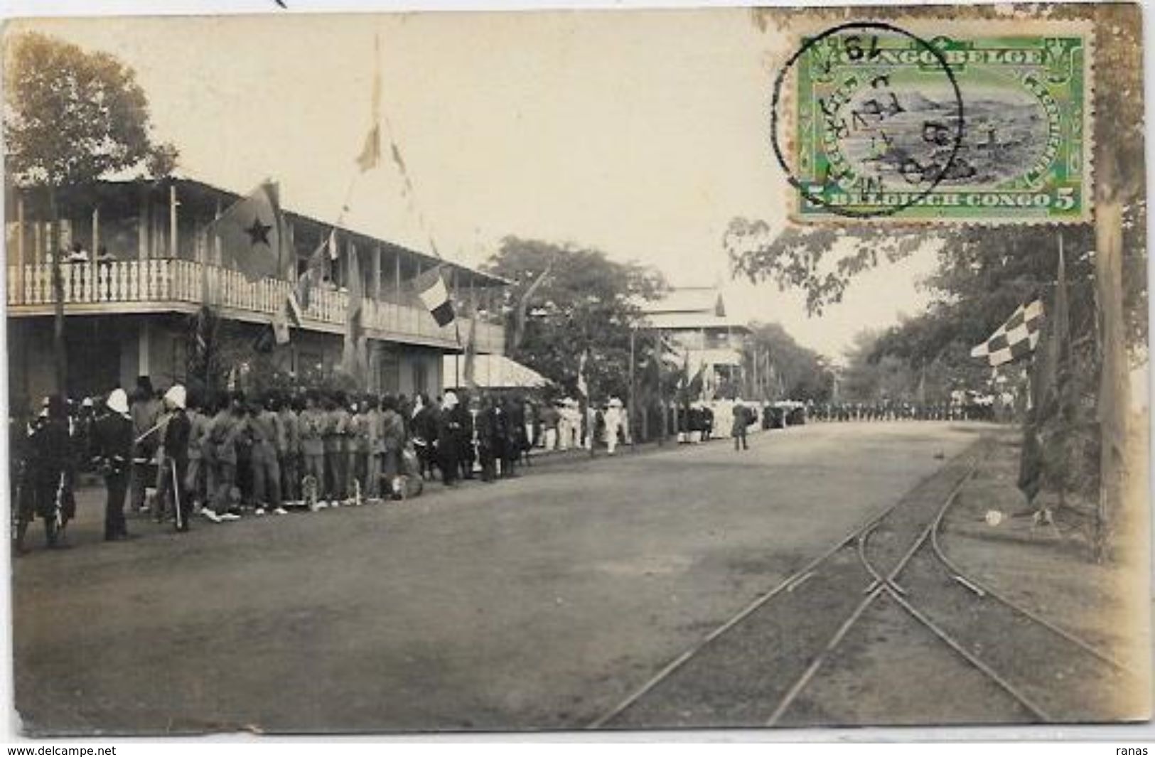 CPA Congo Belge Afrique Noire Visite Du Prince Albert Carte Photo  Circulé 1911 - Congo Belga