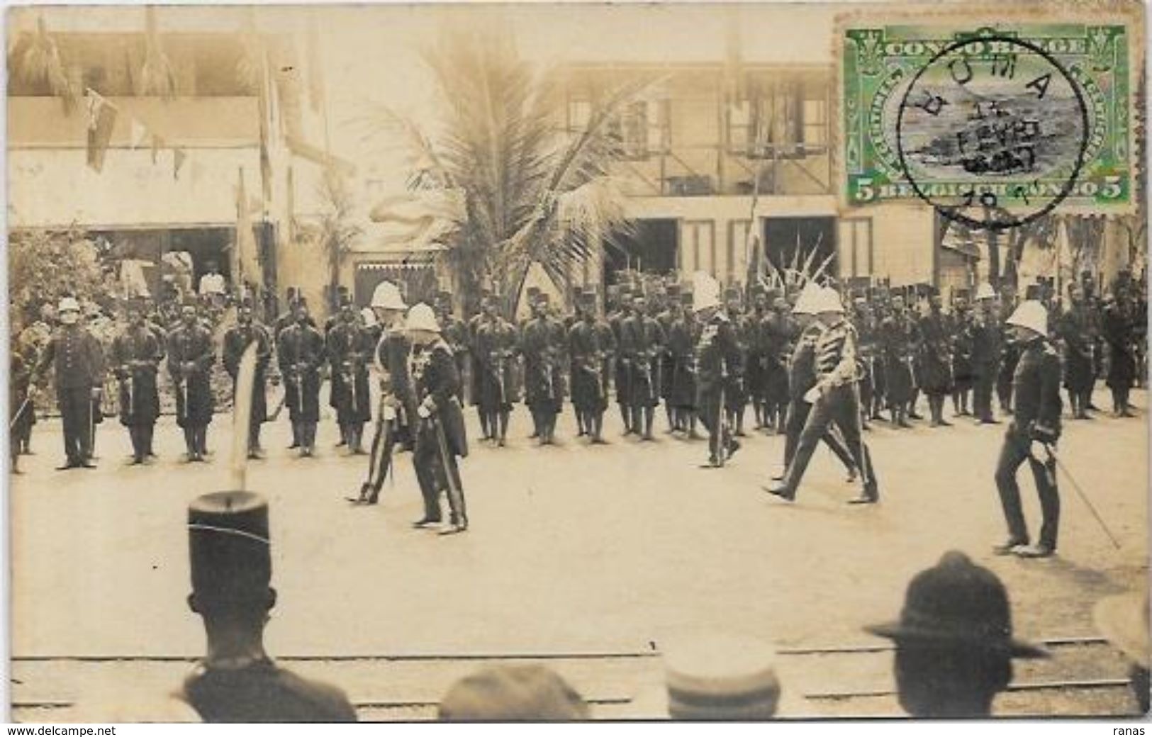 CPA Congo Belge Afrique Noire Visite Du Prince Albert Carte Photo  Circulé 1911 - Congo Belga