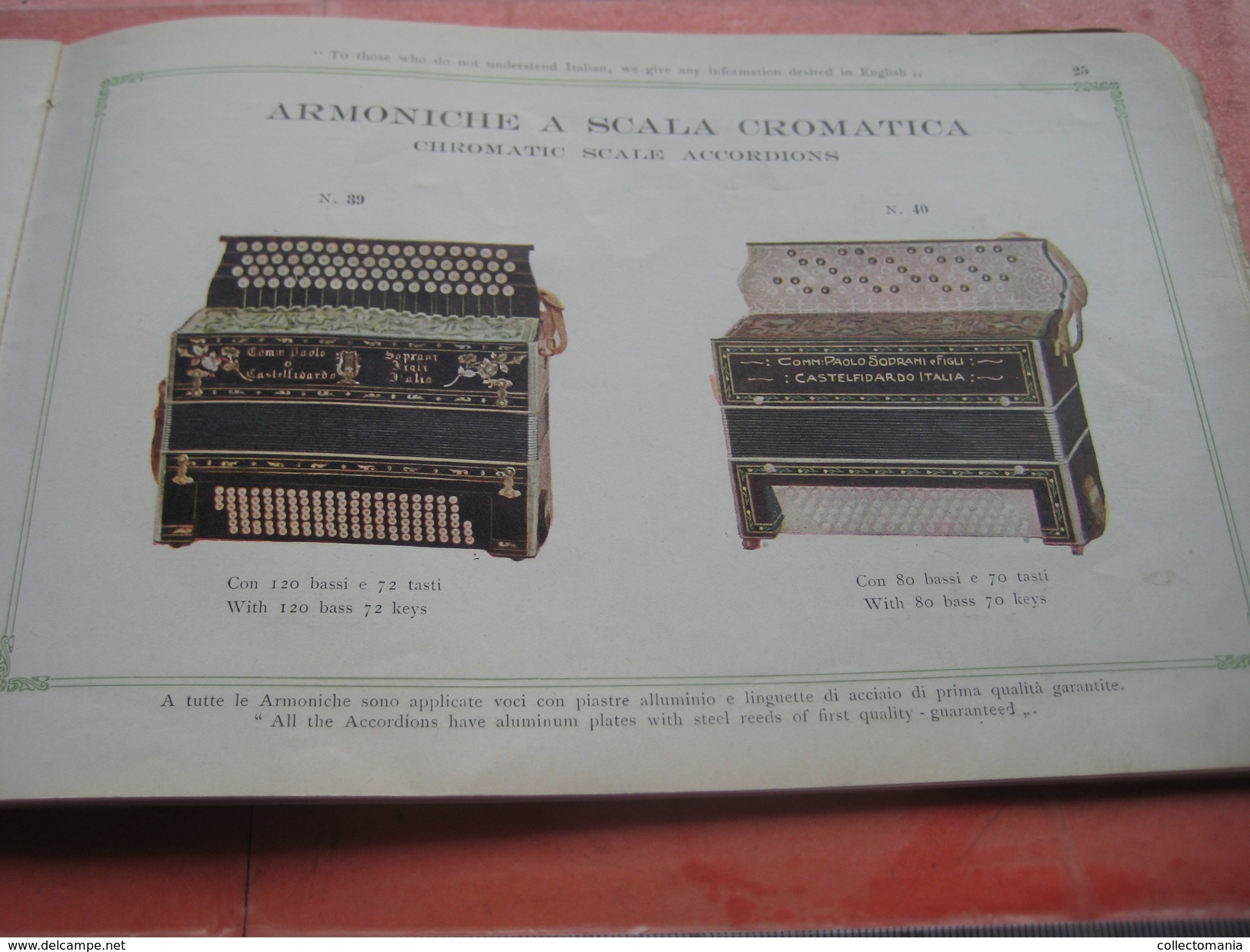 2 catalogues  ACCORDEON ARMONICHE CAIRDIN Accordion  - Meinel & Herold Klingnthal - PIETRO FORTE Paolo Soprani & Figli