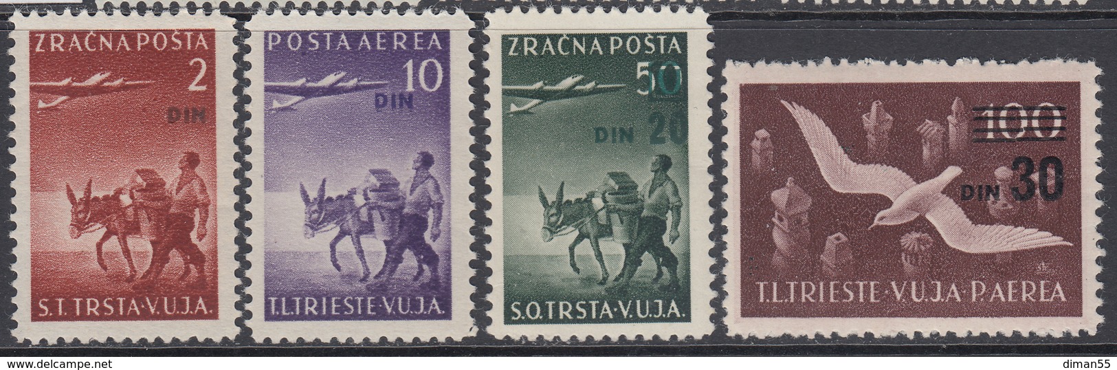 TRIESTE - ZONA B - VUJA - Posta Aerea N.A10-A16 - Cat. 140 Euro - GOMMA INTEGRA - MNH** - Mint/hinged