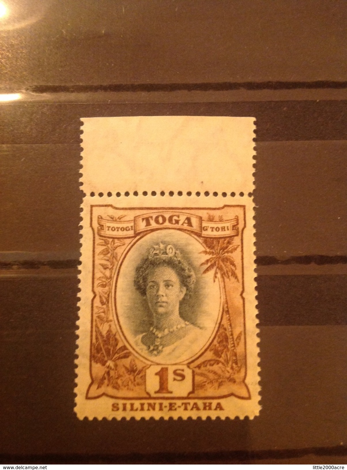 Tonga 1922 1s Black & Brown Queen Salote MNH SG 63 (tortoise Wmk) - Tonga (...-1970)