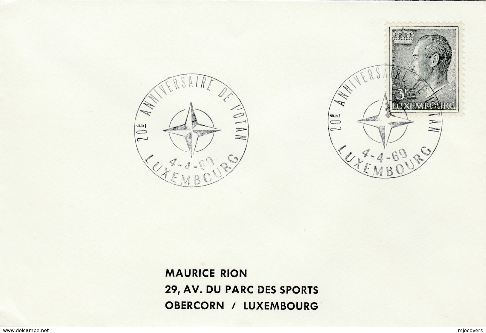 1969  Luxembourg NATO 20th Anniv EVENT COVER Stamps - Covers & Documents