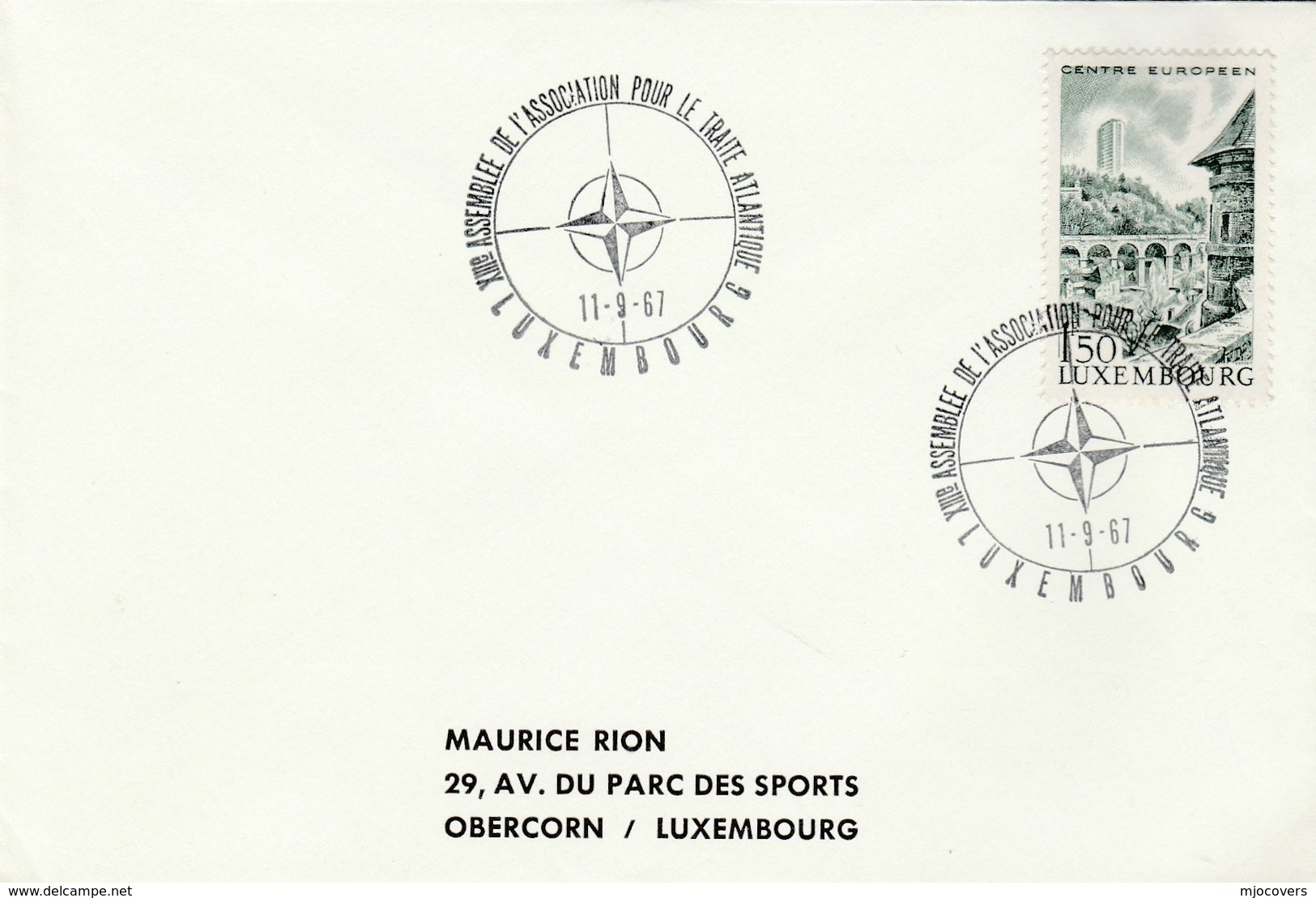 1967 Luxembourg NATO EVENT COVER Stamps - NATO