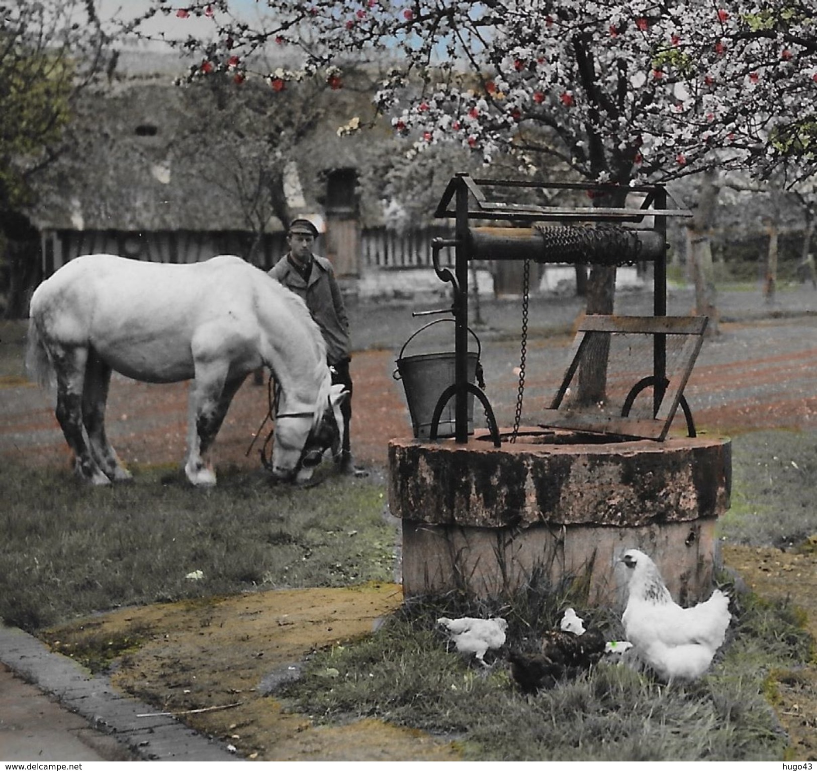 LA NORMANDIE - N° 20 - LE VIEUX PUITS AVEC PERSONNAGE - FORMAT CPA NON VOYAGEE - 14 - Fermes