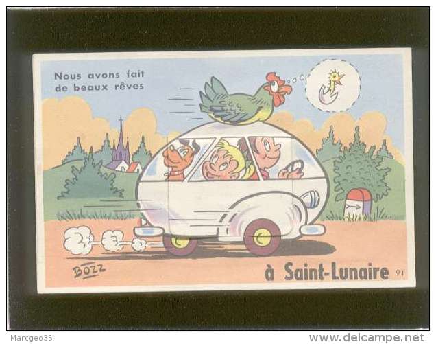 35 Saint Lunaire Carte Système Dépliant édit. Cap N° 91 Nous Avons Fait De Beaux Rêves ....voiture En Forme D'oeuf - Saint-Lunaire