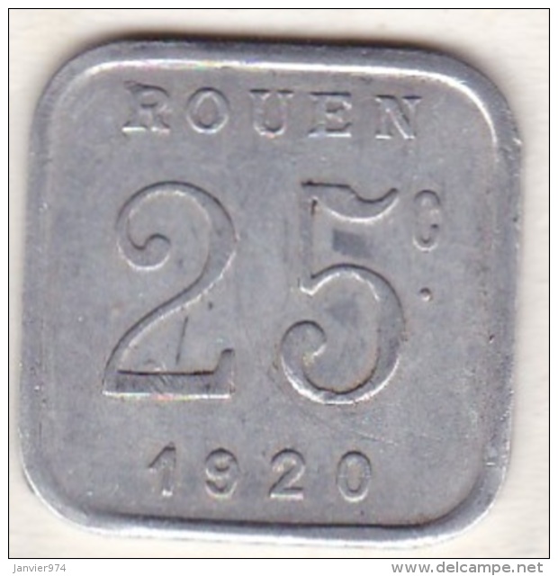 76 . Seine-Maritime. Rouen. Ligue Des Commerçants . 25 Centimes 1920 - Monedas / De Necesidad