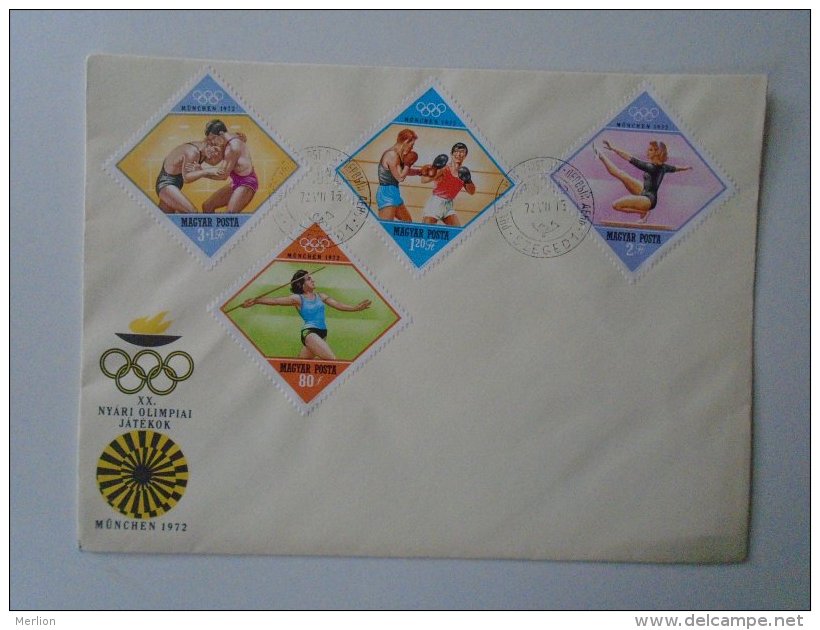 AV502.6  - 4 Pcs Of FDC  Olympic Games MÜNCHEN   Budapest 1972 FDC  Cancel Cover Hungary - Sommer 1972: München