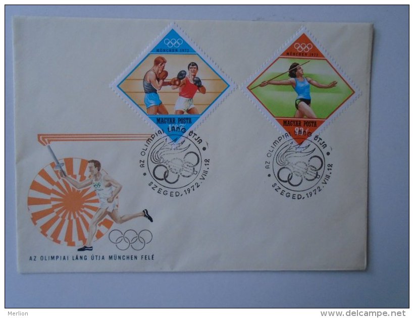 AV502.6  - 4 Pcs Of FDC  Olympic Games MÜNCHEN   Budapest 1972 FDC  Cancel Cover Hungary - Sommer 1972: München