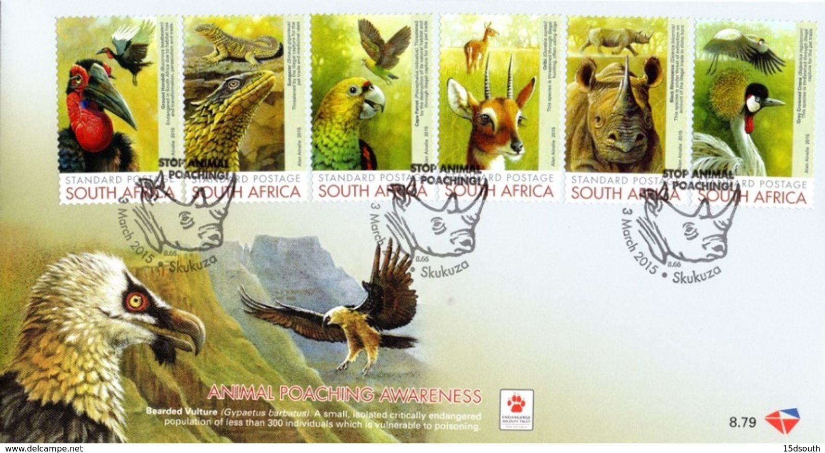 South Africa - 2015 Animal Poaching Awareness FDC - Sonstige & Ohne Zuordnung