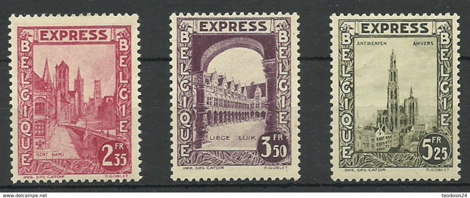 BELGICA 1929 MI 267/9 * EXPRES MH VC 13 EUROS - Nuovi