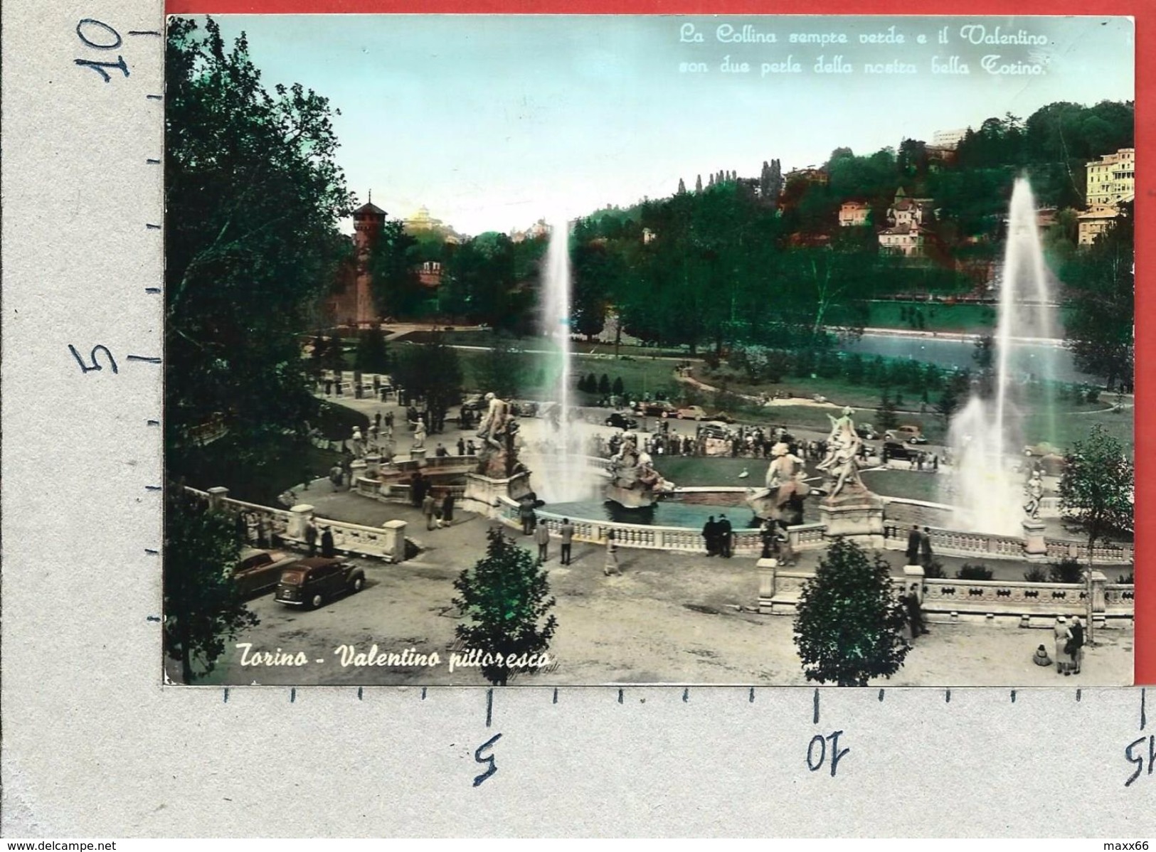 CARTOLINA VG ITALIA - TORINO - Valentino Pittoresco - 10 X 15 - ANN. 1954 - Parks & Gärten