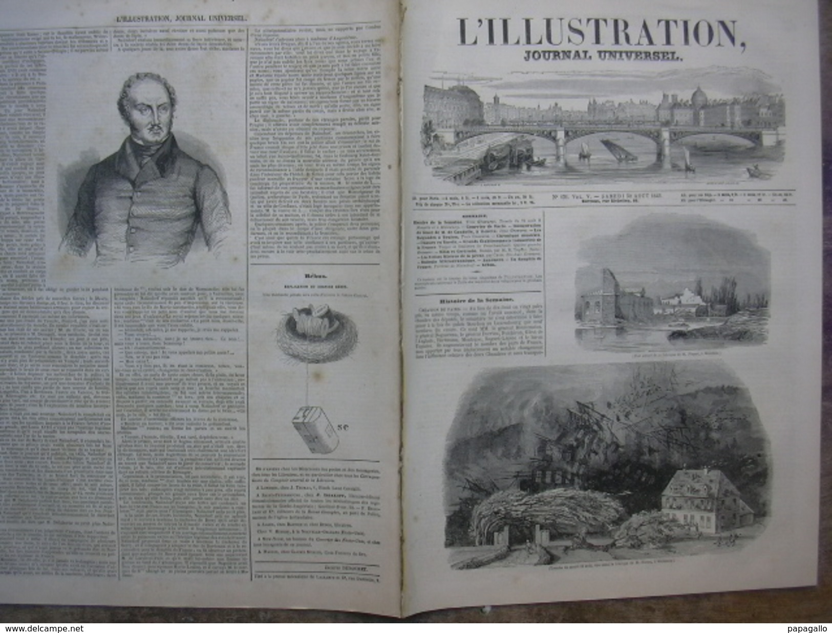 L'ILLUSTRATION N° 131 TROMBE MALAUNAY MONVILLE/ TOULON/ LOUIS XVII/ FOURCHAMBAULT 30 Aout 1845 - 1800 - 1849