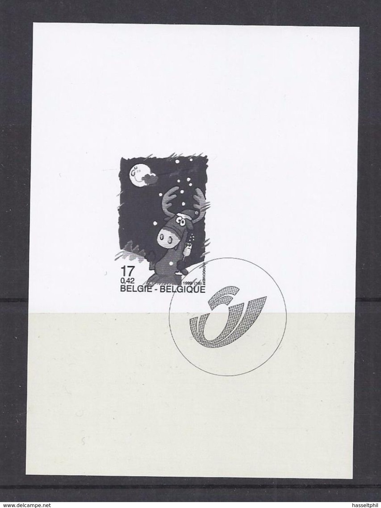 Belgie - Belgique GCB3 - Zwart-wit Velletje Uit Jaarboek 1999  -  Kerstzegels 2853  - NIET GEKWOTEERD - Feuillets N&B Offerts Par La Poste [ZN & GC]