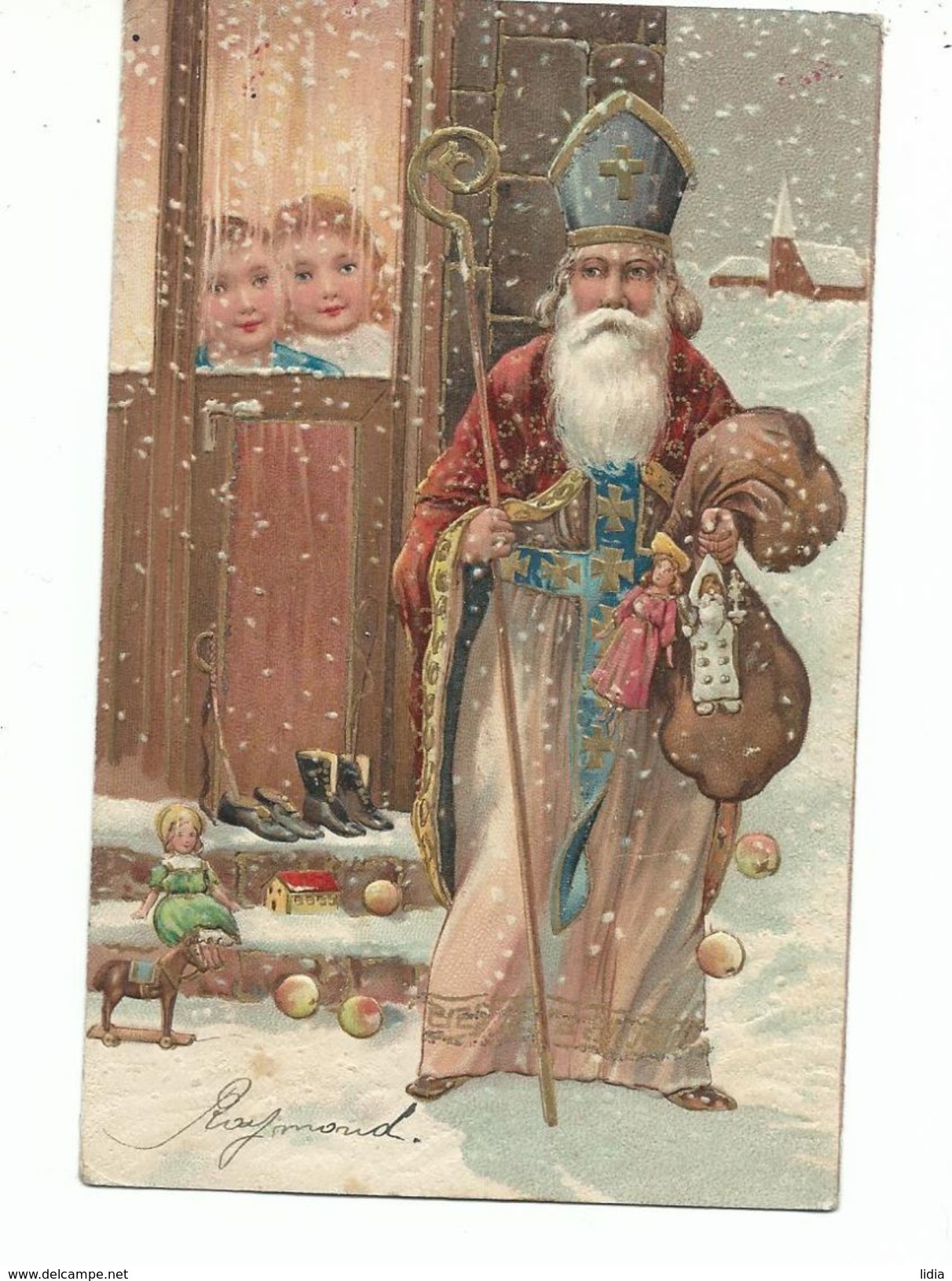 Superbe Carte  St Nicolas    Carte  En Relief - Nikolaus