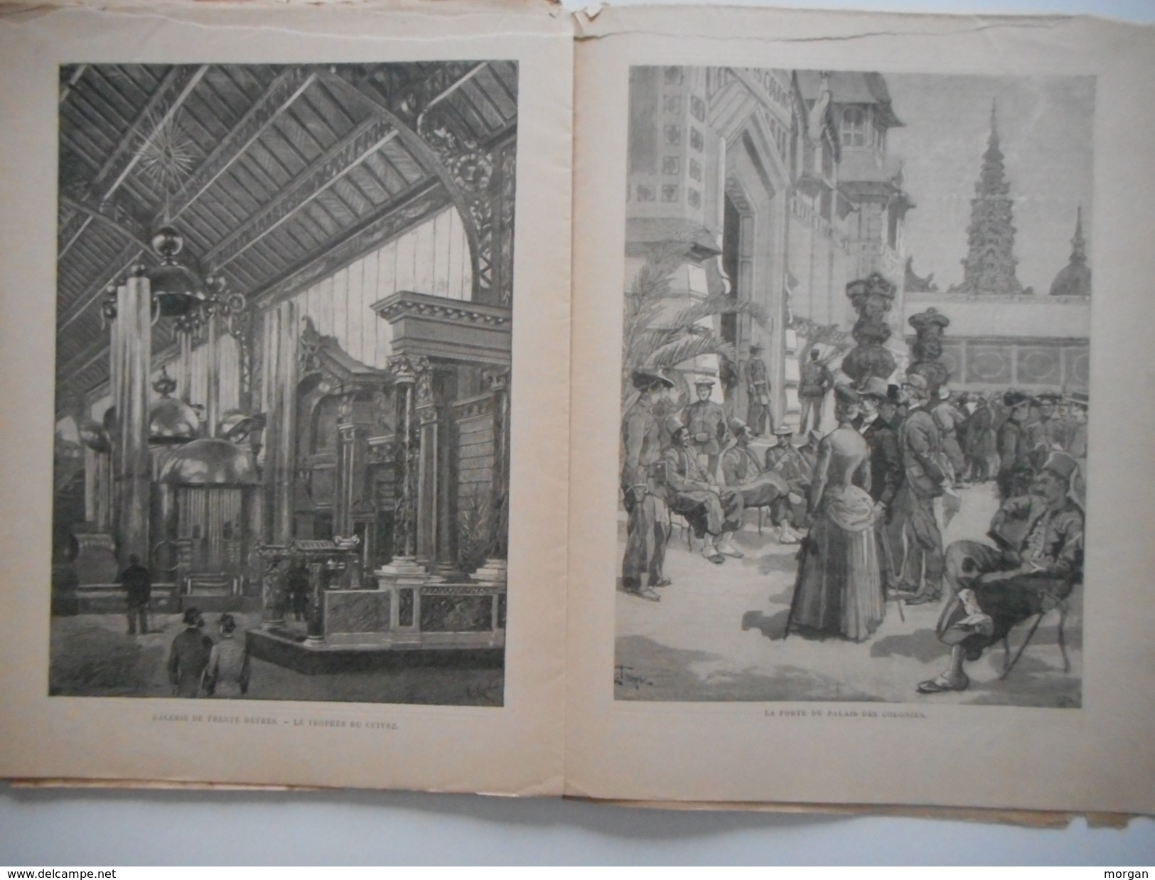 EXPOSITION UNIVERSELLE DE PARIS DE 1889, LOT de 5 N° DU LIVRE D'OR DE L'EXPO, TOUR EIFFEL, GRAVURES, N° 30.32.33.34.35