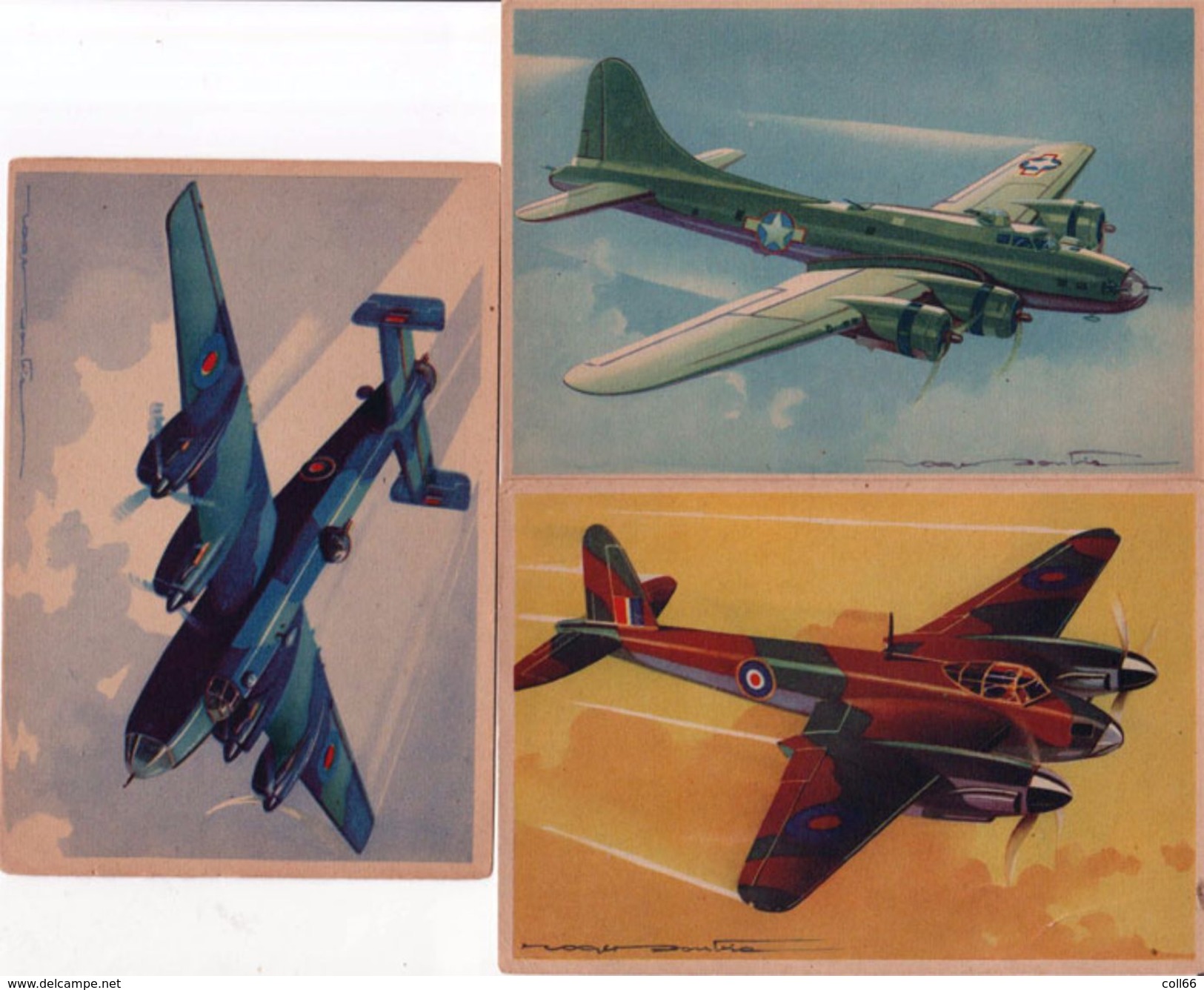 WW2 Illustrateur 7 Cartes Postales Avions Et Bombardiers RAF & US Air Force Edit Photochrom Toulouse - Weltkrieg 1939-45