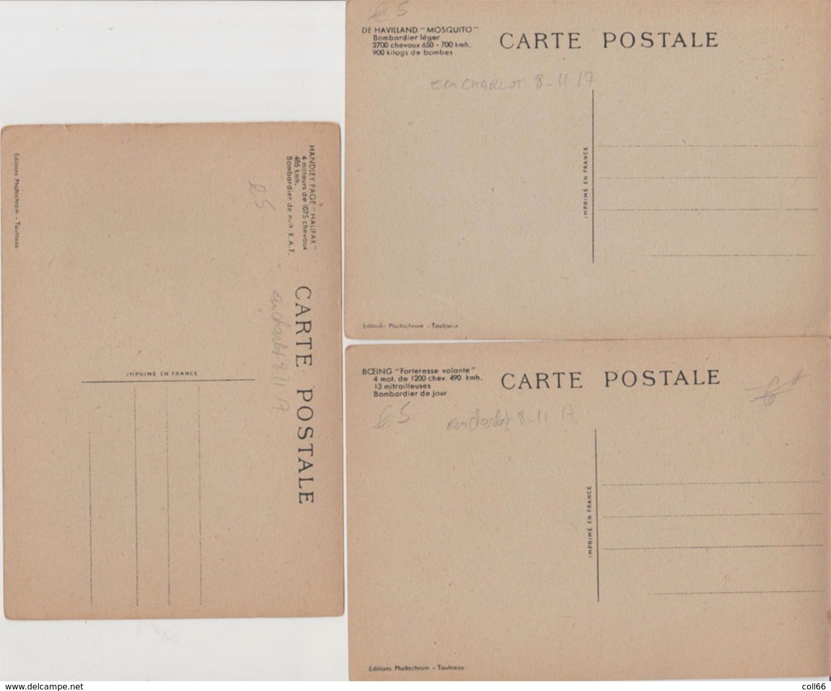 WW2 Illustrateur 7 Cartes Postales Avions Et Bombardiers RAF & US Air Force Edit Photochrom Toulouse - Weltkrieg 1939-45