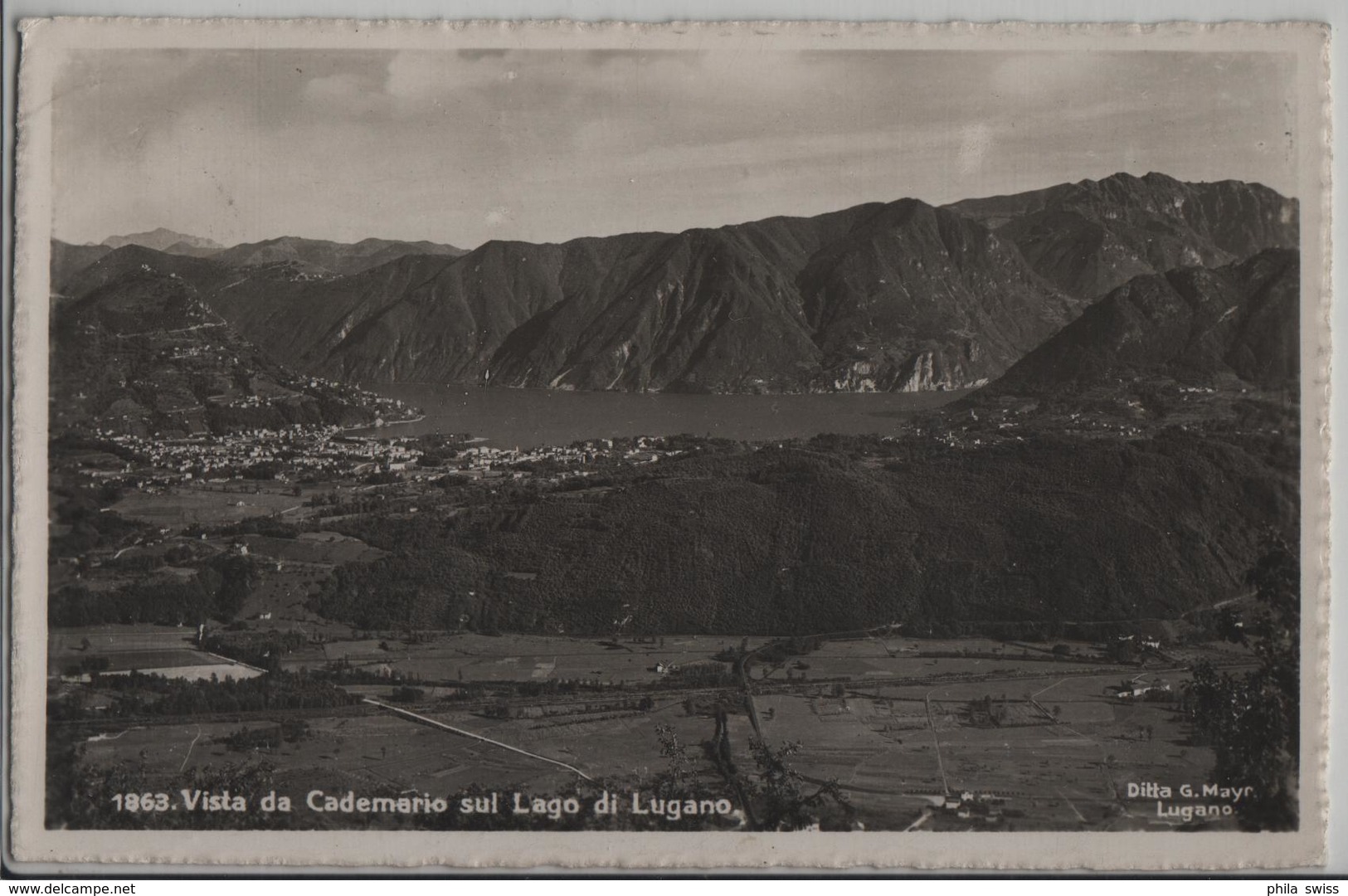 Vista Da Cademario Sul Lago Di Lugano - Photo: Ditta G. Mayr No. 1863 - Cademario
