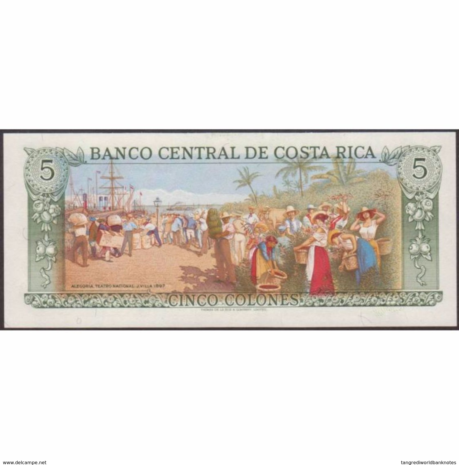 TWN - COSTA RICA 236e - 5 Colones 24.1.1990 Serie D AU/UNC - Costa Rica