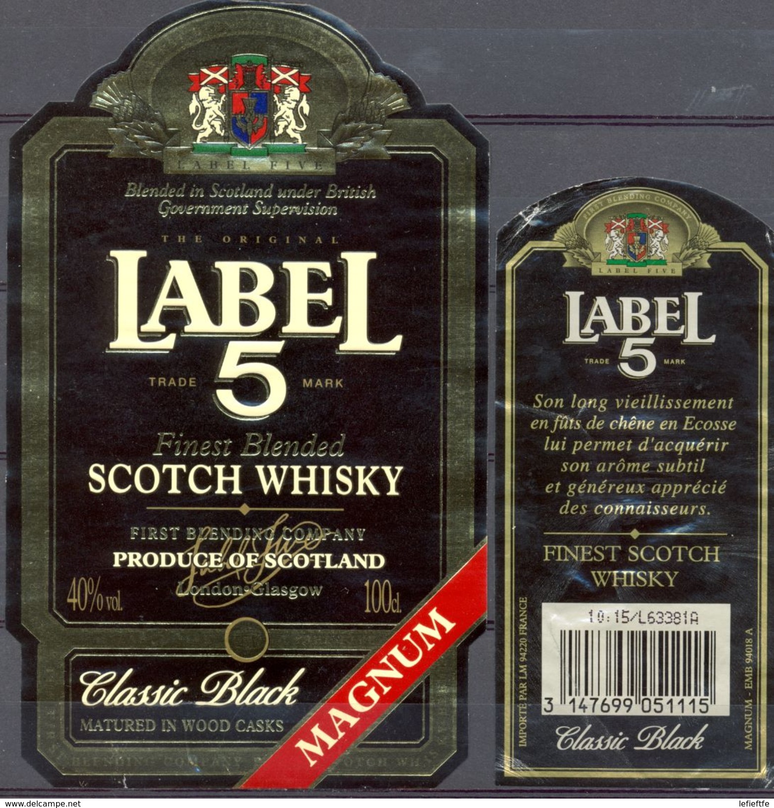 1546 - Ecosse - Finest Blended Scotch Whisky - Label 5 - Magnum - - Whisky