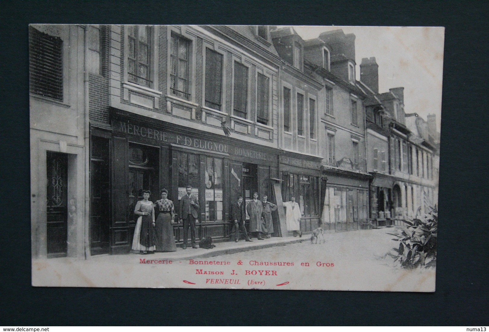 27 EURE MAISON J. BOYER MERCERIE BONNETERIE VERNEUIL ANCIENNE MAISON F. DELIGNOU - Verneuil-sur-Avre