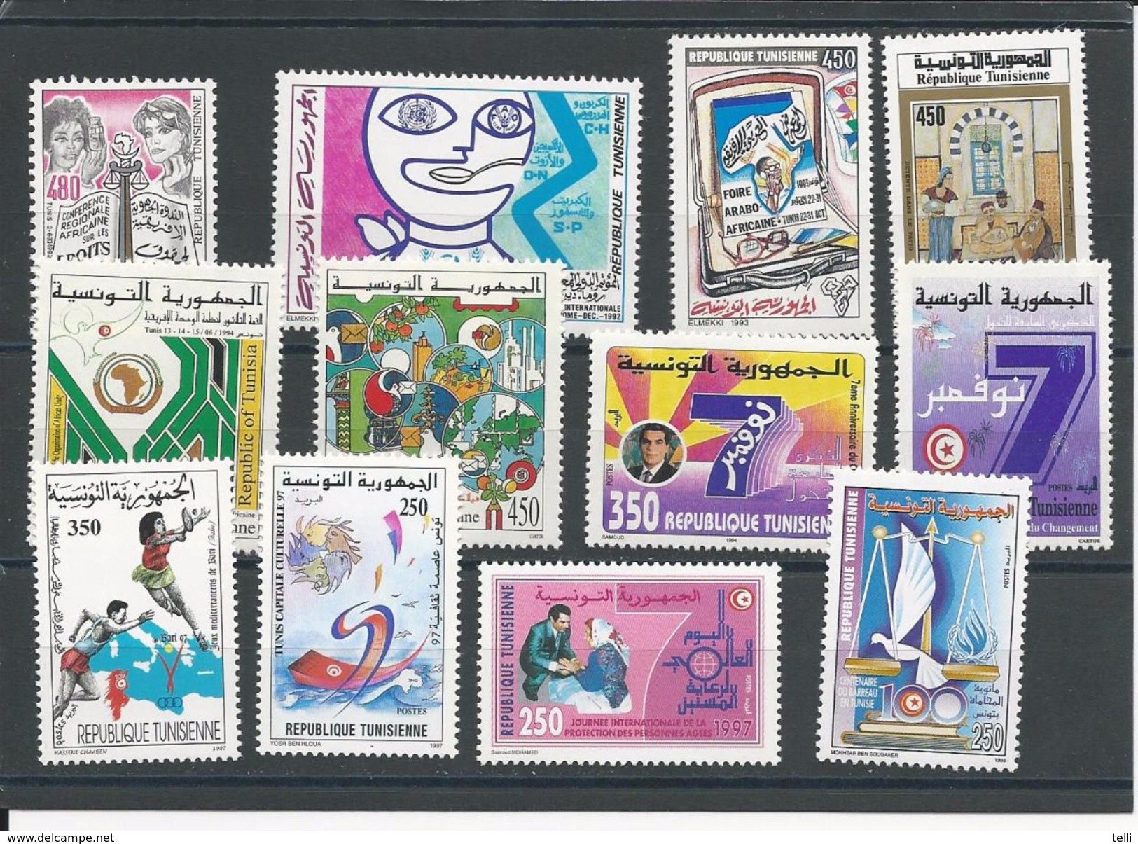 TUNISIE Timbres NEUFS SANS Charnière Voir Détail  (12) **  Cote 16,50$ - Tunisia