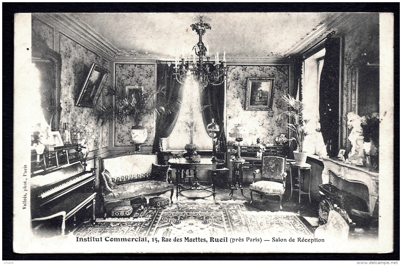 CPA ANCIENNE FRANCE- RUEIL (92)-  INSTITUT COMMERCIAL- UN SALON DE RÉCEPTION EN TRES GROS PLAN INTERIEUR- - Rueil Malmaison