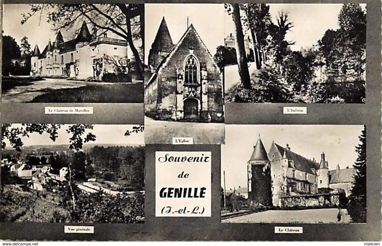 - Dpts Div.-ref -VV176- Indre Et Loire - Genille - Souvenir De .. - Multi Vues - Carte Bon Etat - - Genillé