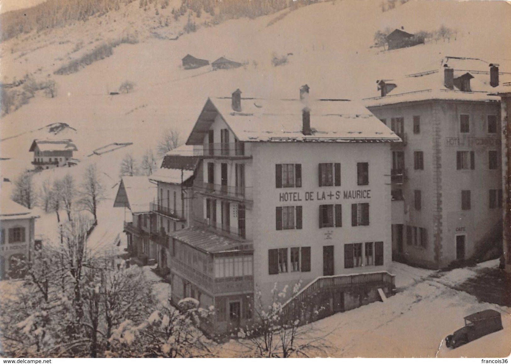 Photographie Circa 1920 : Hotel De La Croix St Saint Maurice à Le Grand Bornand - Lieux