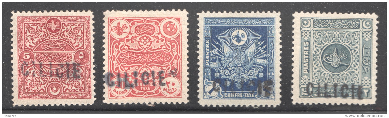 191  Timbre Taxe Turcs Grande Surcharge CILICIE   Taxe 1-4 * - Unused Stamps