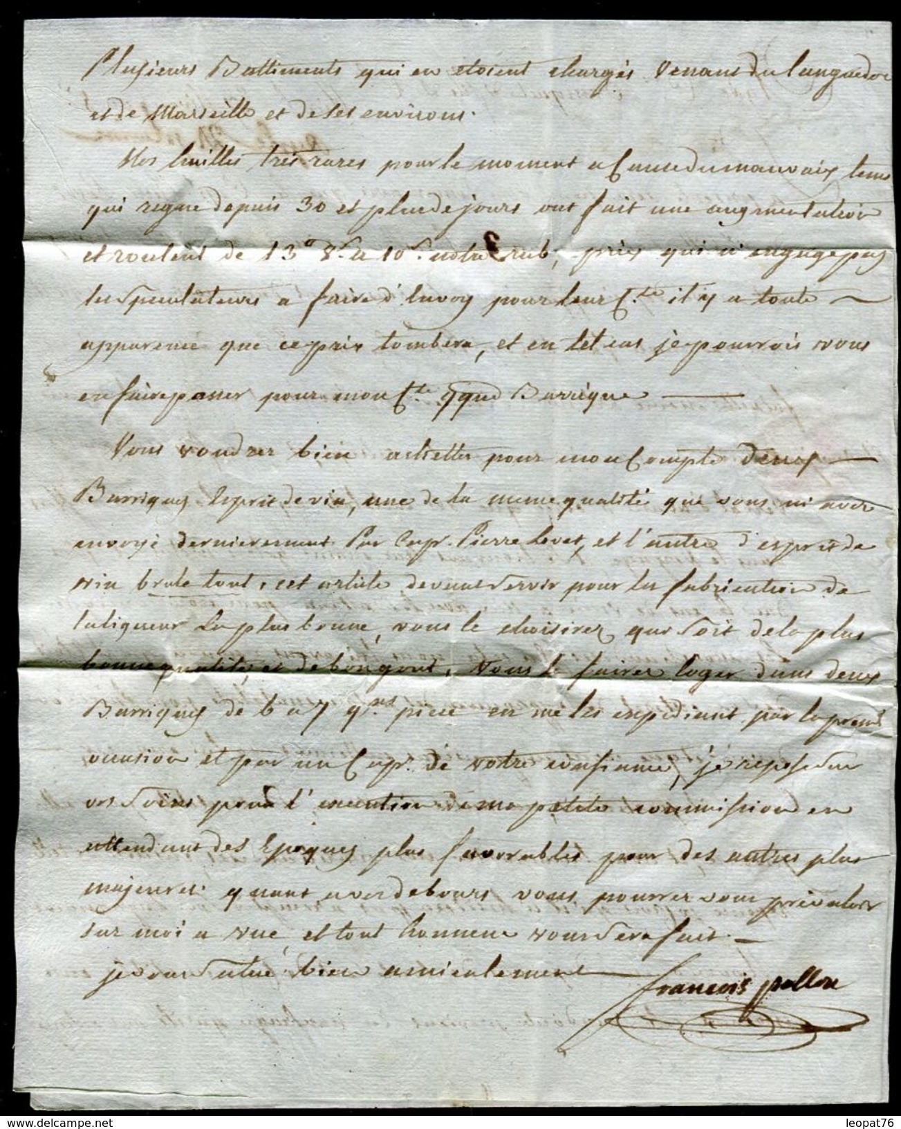 France - Lettre Avec Texte De Nice Pour Adge En 1800 - Ref N 213 - 1701-1800: Vorläufer XVIII