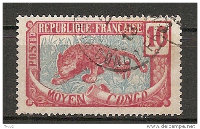 CONGO - Yv. N° 52  (o)  10c  Panthère  Cote 0,8 Euros  BE - Oblitérés