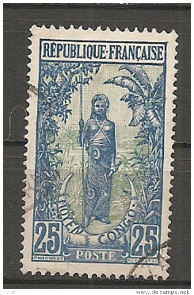 CONGO - Yv. N° 55  (o)  25c  Femme  Cote 1,4 Euros  BE - Oblitérés