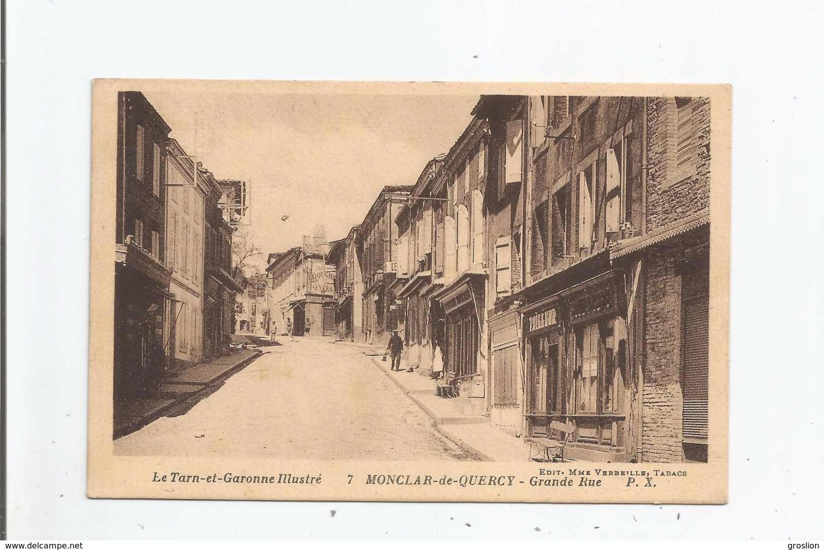 MONCLAR DE QUERCY 7 LE TARN ET GARONNE ILLUSTRE GRANDE RUE (TAILLEUR ET BOUCHERIE CENTRALE) 1935 - Montclar De Quercy