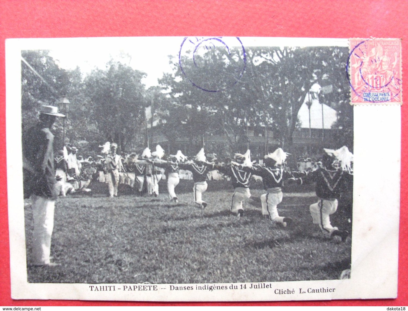 Cpa ,tahiti ,papeete ,les Danses Indigènes  Le 14 Juillet  1906 - Polynésie Française