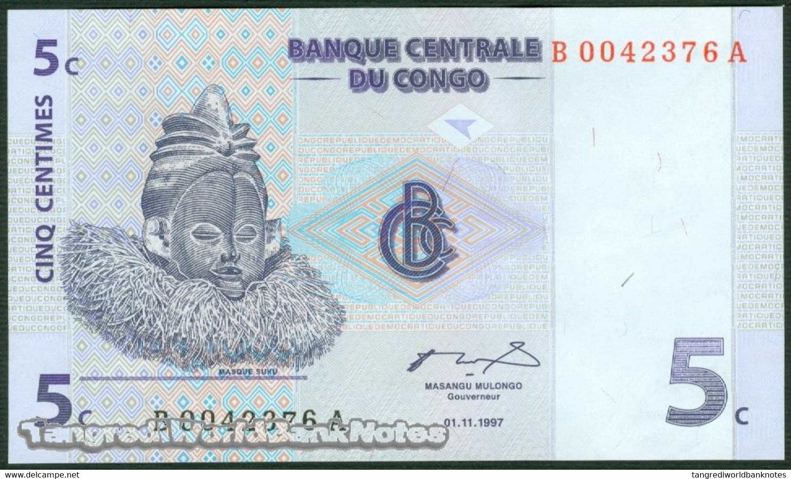 TWN - CONGO DEM. REP. 81a - 5 Centimes 1.11.1997 B-A (G&D) UNC - Democratic Republic Of The Congo & Zaire