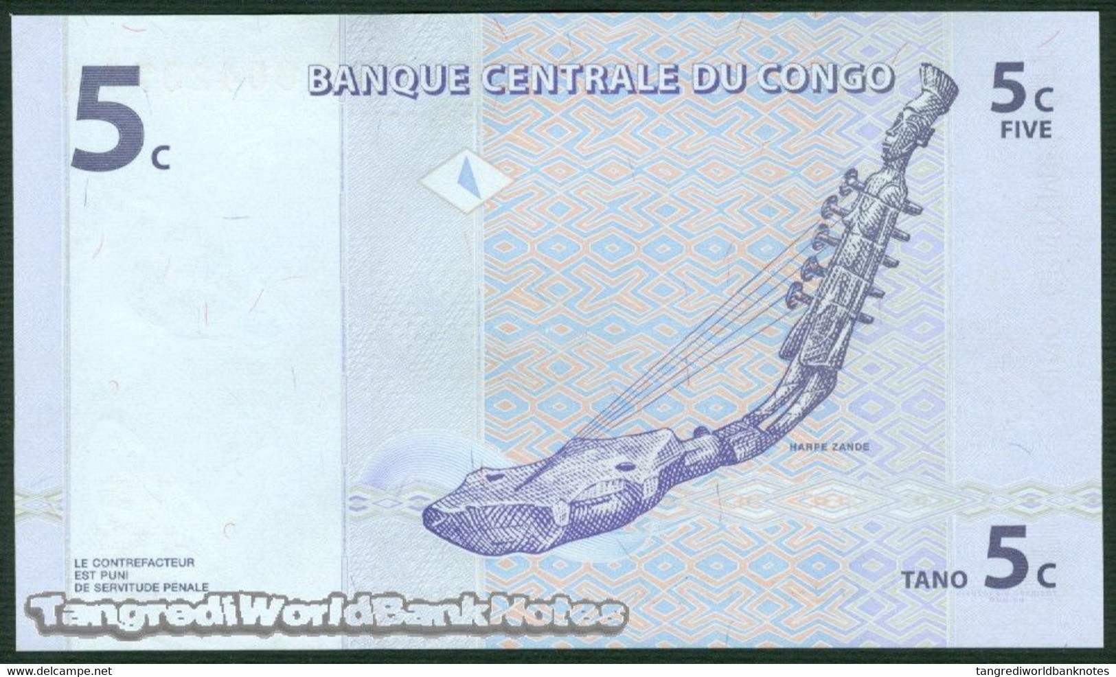 TWN - CONGO DEM. REP. 81a - 5 Centimes 1.11.1997 B-A (G&D) UNC - Democratic Republic Of The Congo & Zaire