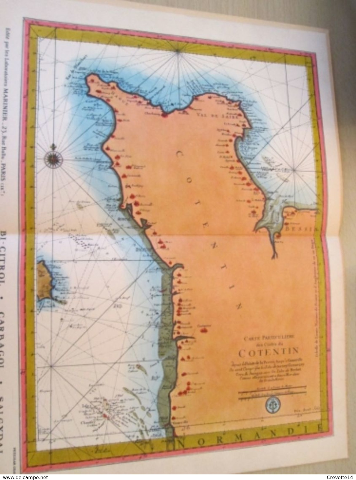 DIV0714 : Jolie Repro De Carte Ancienne Années 1600/1700 ?  LE COTENTIN (série "VIEUX PAYS DE FRANCE" N°46) , Objet Publ - Geographical Maps