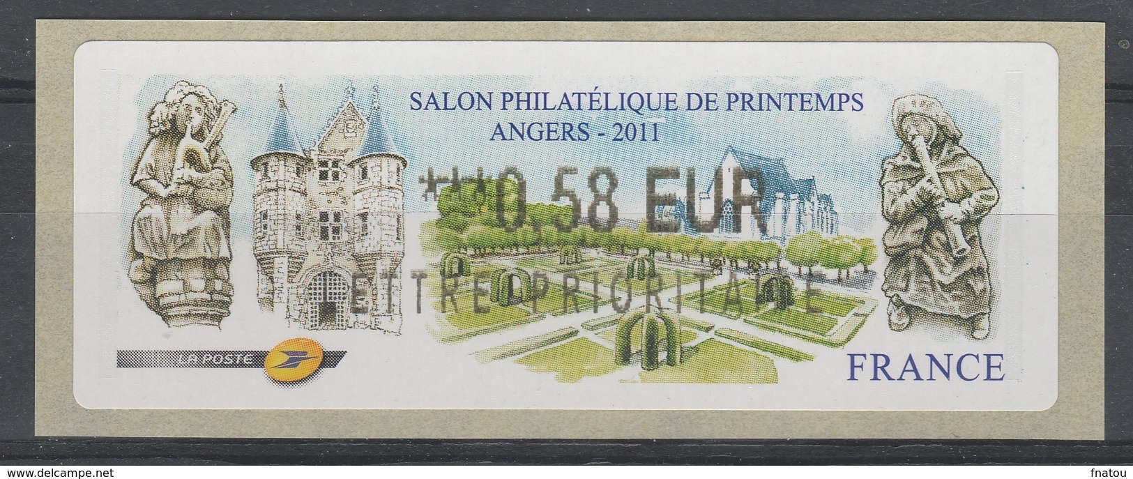 France, ATM Label, Philatelic Exhibition Angers, 2011, 0,58€, MNH VF - 2010-... Illustrated Franking Labels