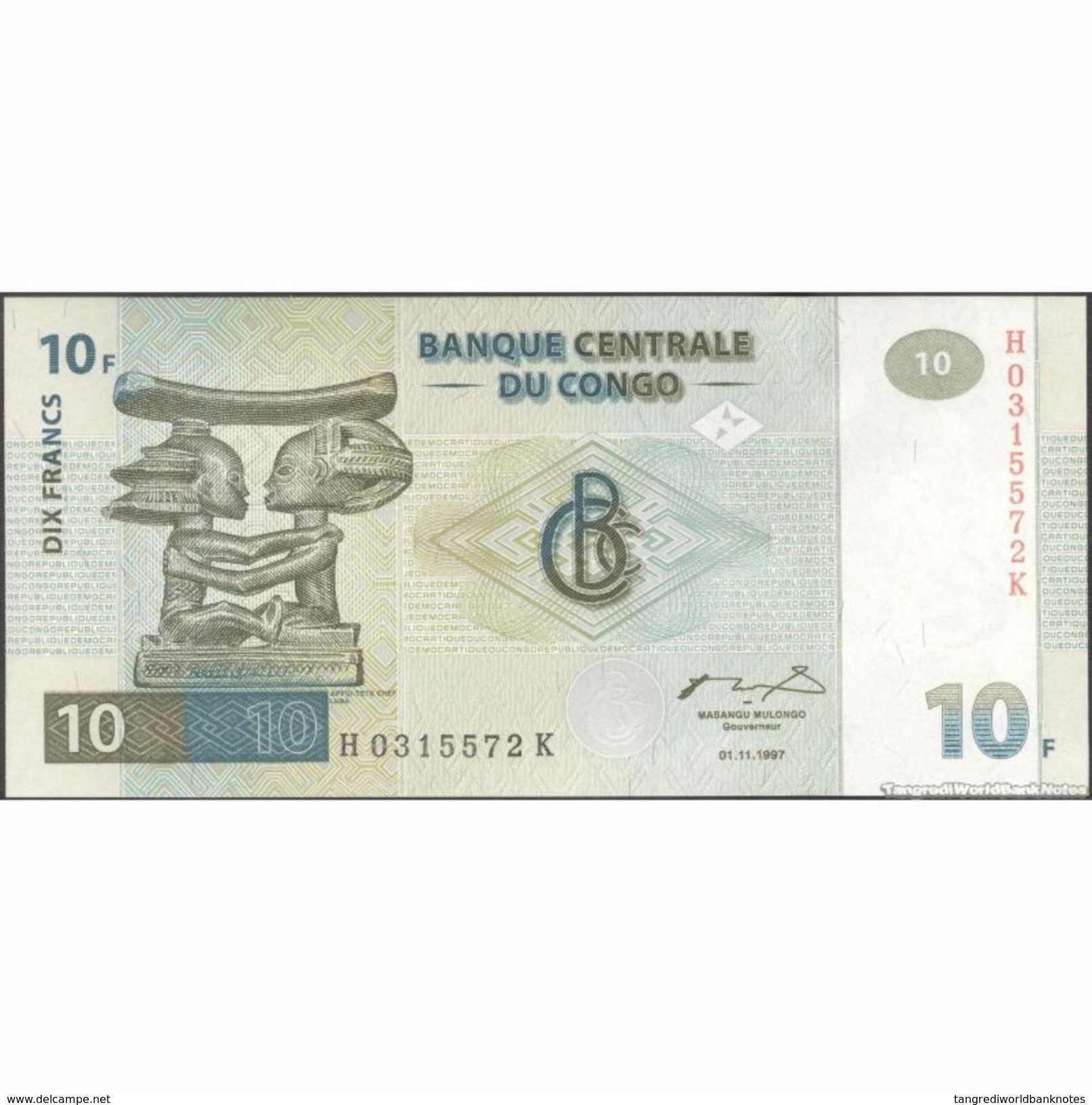 TWN - CONGO DEM. REP. 87B - 10 Francs 1.11.1997 H-K (HdM) UNC - Democratische Republiek Congo & Zaire
