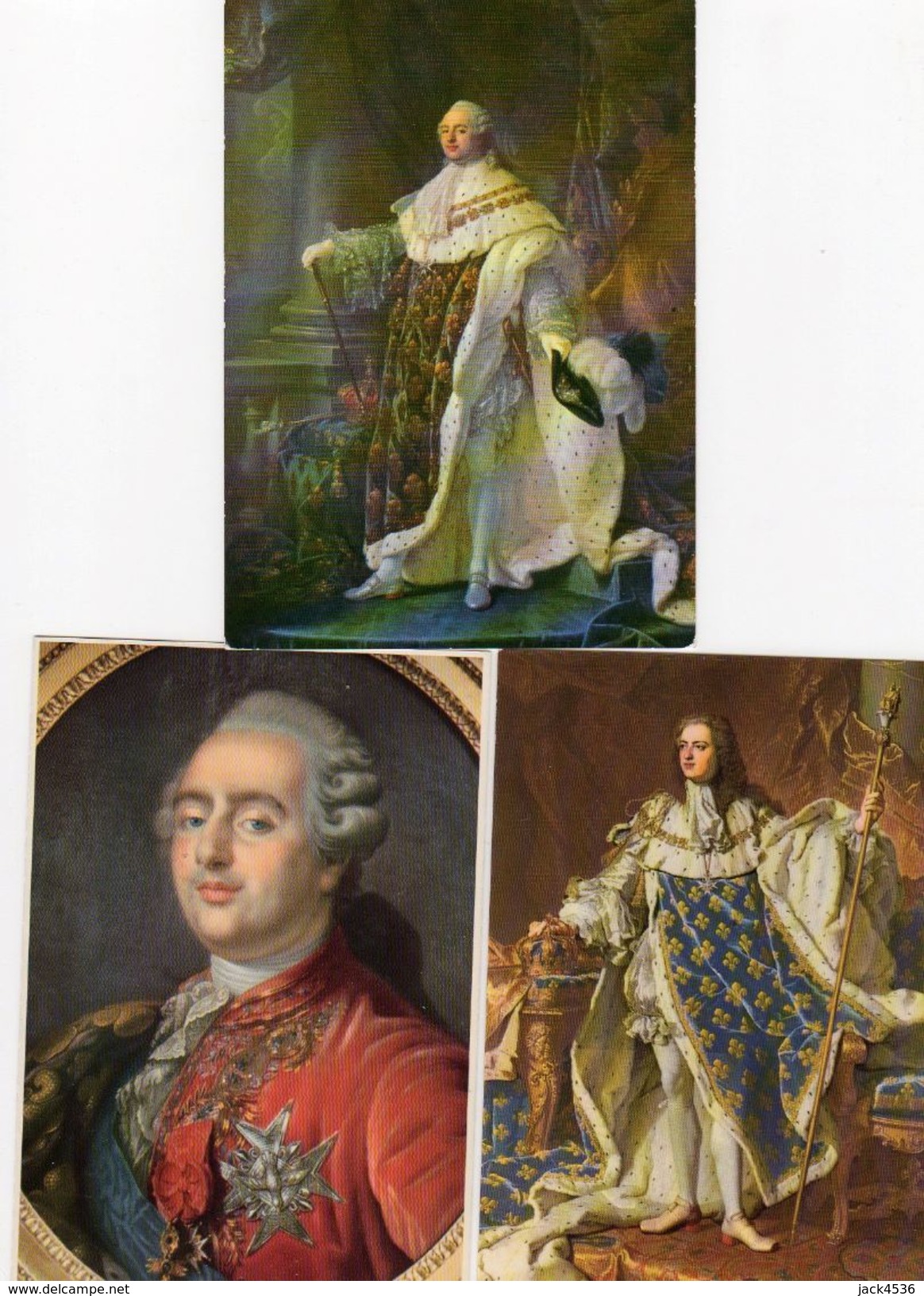 Lot De 6 Cartes - Rois De FRANCE - LOUIS XV , XVI , XVII - 2 Scan. - Other & Unclassified