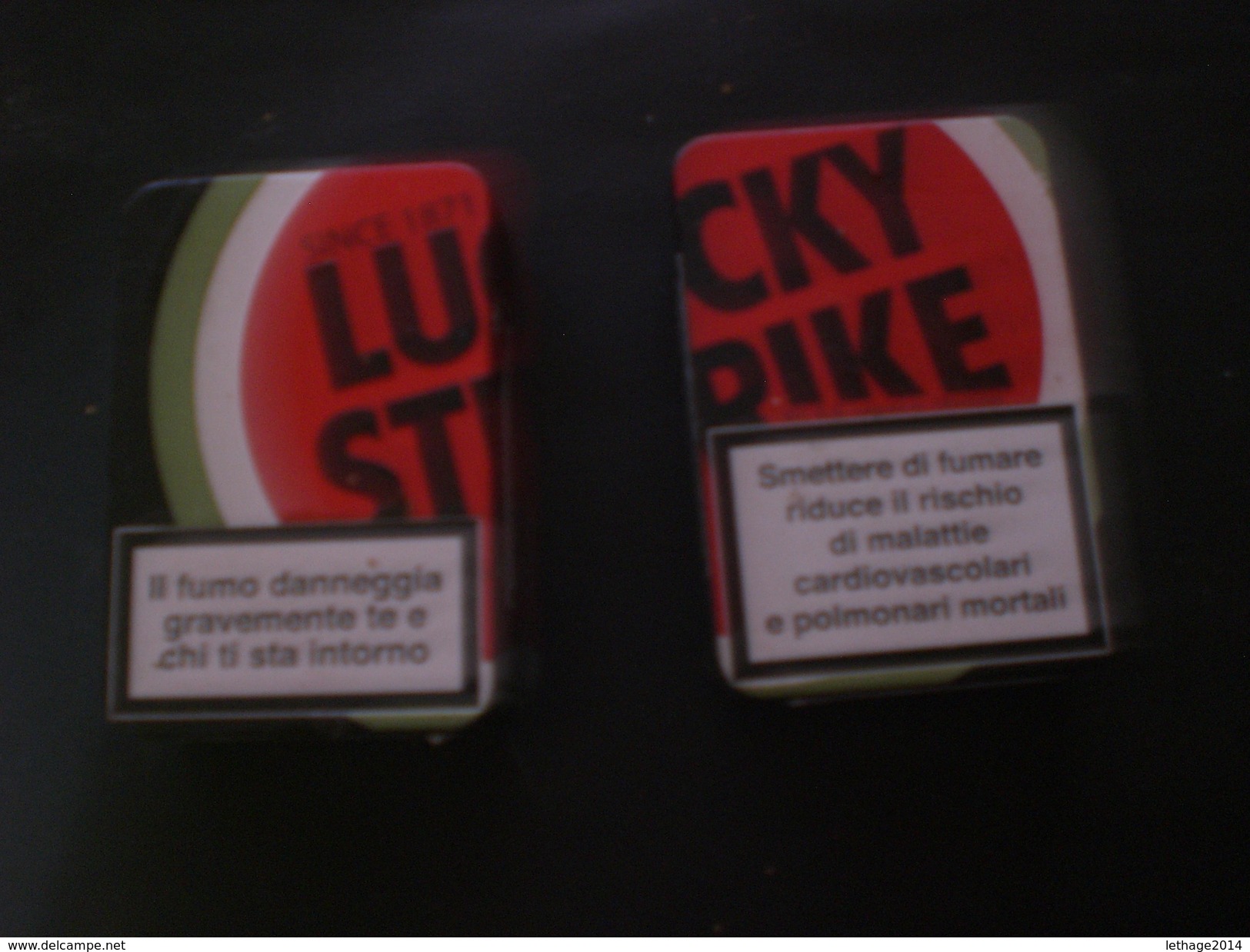 2 BOX CIGARETTE SIGARETTE LUCKY STRIKE DA COLLEZIONE EDIZIONE LIMITATA RARO !! METALLICI COPERTURA GOMMATA - Etuis à Cigarettes Vides