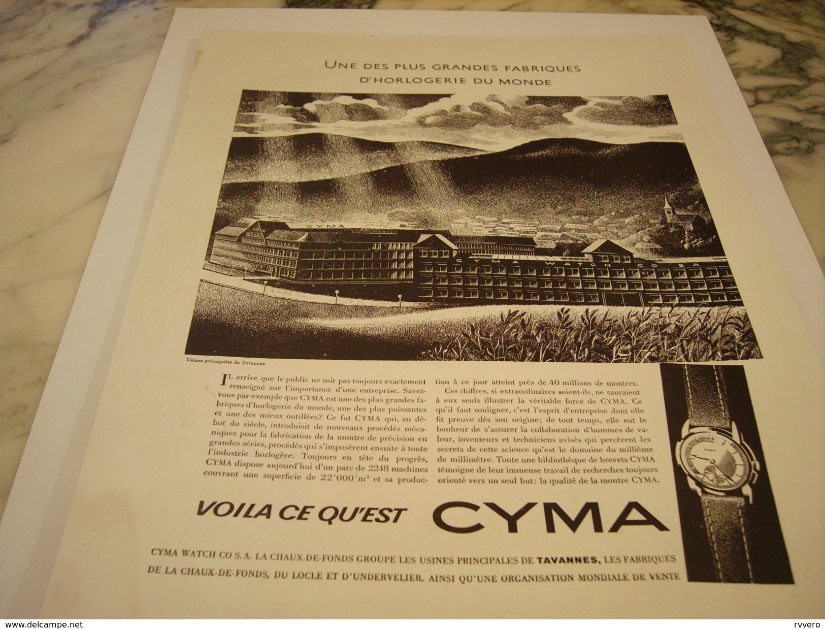 ANCIENNE PUBLICITE MONTRE VOILA CE QU EST CYMA 1951 - Autres & Non Classés