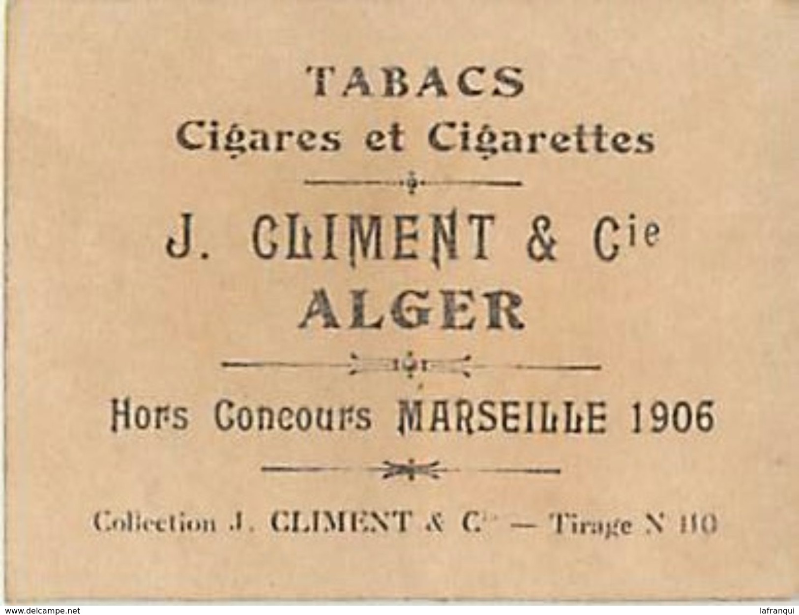 - Themes Div -ref U414- Tabac -chromo Publicité Cigarettes Climent -alger  - Artistes - Artiste Femme - Florina - - Climent