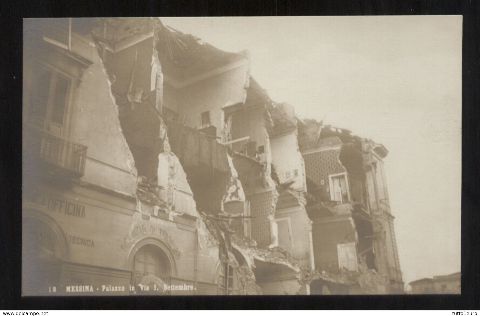 MESSINA - TERREMOTO DEL 1908 - PALAZZO IN VIA 1° SETTEMBRE (2) - Catastrophes