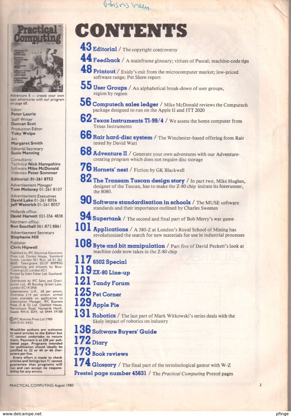 Practical Computing Vol 3 Issue 8, 1980 - Computing/ IT/ Internet