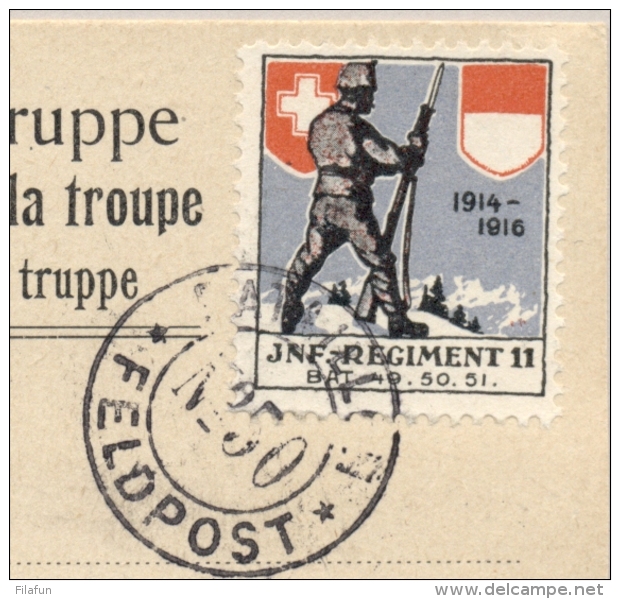 Schweiz - Feldpostkarte Von Der Truppe - JNF Regiment 11 / Fusilier-kompagnie IV/51 - Feldpost No 50 - Documenten