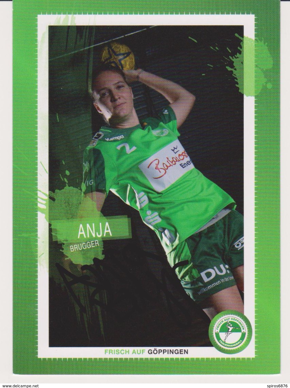 Original Autograph Handball Card ANJA BRUGGER Team Frisch Auf Göppingen Germany - Women Bundesliga 2013 / 2014 - Pallamano